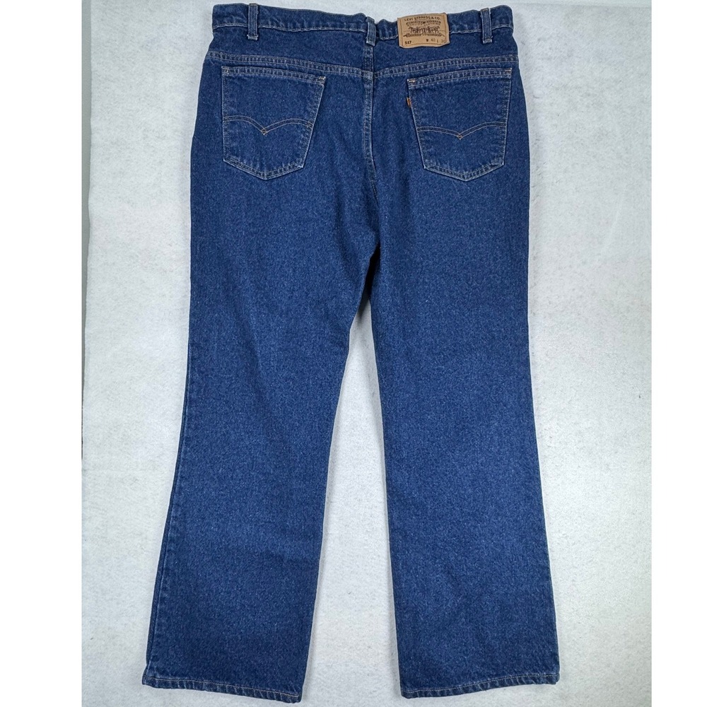 Vintage Levis 517 Orange Tab Mens 40x30 Bootcut Jeans USA Made Dark Wash Denim - Picture 15 of 15